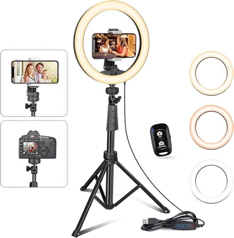 Top Brands 12 Inch Selfie Ring Light Kit with 67“ Tripod Stand & Cell Phone Holder for Live Stream/Makeup/TikTok, 3 Color Modes, 10 Adjustable Brightness, 55W 6000K Dimmable, Compatible with iPhone/Android