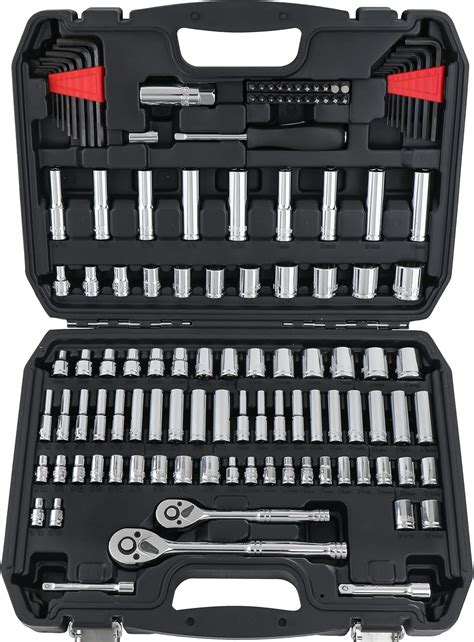 Best Review Amazon Basics Mechanic Tool Kit and Socket Set With Case - Set of 123