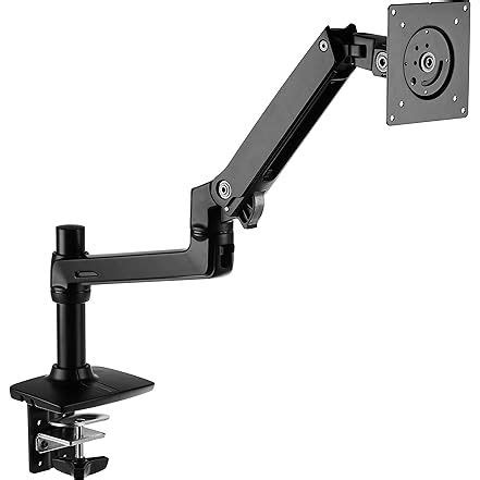 Review Amazon Basics Single Monitor Stand - Lift Engine Arm Mount, Aluminum - Black