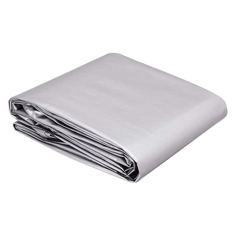 AmazonCommercial Multi Purpose Waterproof Poly Tarp Cover, 10 X 20 FT, 16MIL Thick, Silver/Black, 5-Pack