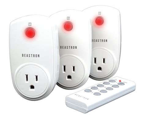 Beastron Wireless Remote Control Outlet, 3 Pack Light Switch for Lamps, Power Strips, Home Automation and Other Household Appliances