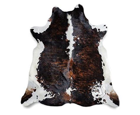 Brindle Dark Tricolor Cowhide Rug Large Approx. 6ft x 6-7ft 180cm x 180-210cm from Luxury COWHIDES