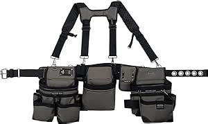 Greatest Product Bucket Boss 3 Bag Tool Bag Set with Suspenders in Grey, 55185