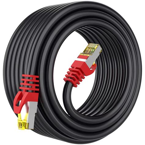 Cat 8 Ethernet Cable 60 ft, Hisetec Shielded Heavy Duty 26AWG Lastest 40Gbps 2000Mhz SFTP Patch Cord High Speed Cat8 LAN Network RJ54 Cable -in Wall -Outdoor- Weatherproof for Router/Gaming/Modem