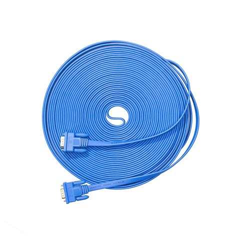 Crazy Clearance DTECH Slim Flexible VGA Cable 100 Feet Male to Male 1080p High Resolution Computer Monitor Cord - Blue -100ft