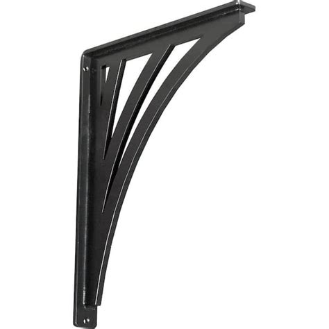 Ekena Millwork BKTM01X12X15SNE 1 2" W x 12" D x 15" H Nevio Wrought Iron Bracket (Single Center Brace)