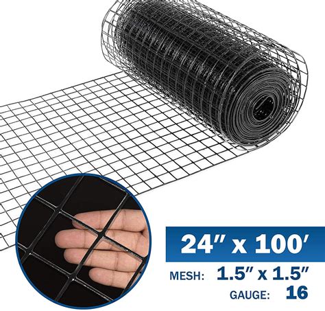 Fencer Wire 16 Gauge Black Vinyl Coated Welded Wire Mesh Size 1 inch by 1 inch (f. 6ft. x 50ft.)