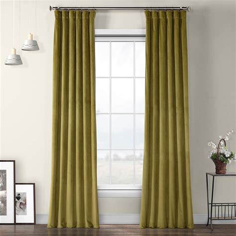 HPD Half Price Drapes VPYC-161224-96 Plush Velvet Curtain (1 Panel), 50 X 96, Retro Green