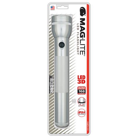 Maglite LED 3-Cell D Battery,, Silver