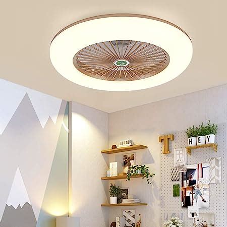 Modern LED Ceiling Fan with Lights - KWOKING Doughnut Shape Fan Chandelier,22 inch Invisible Fan Light,Remote Control ,Adjustable Speed in White