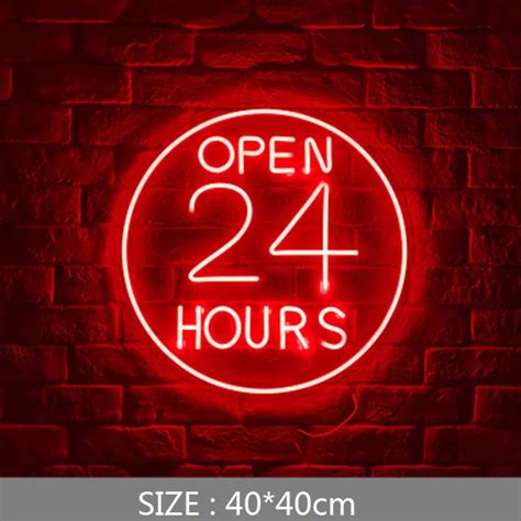 Review Open 24 Hours Neon Sign