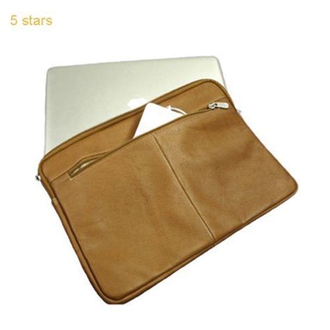 Hot Deals Piel Leather Mini Zip Laptop Sleeve, Saddle, One Size