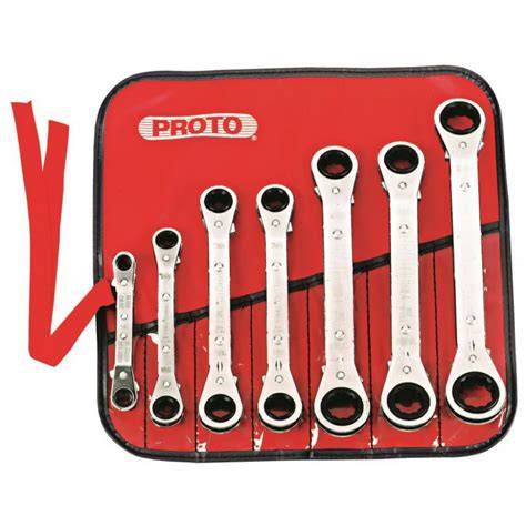 Proto - 7Piece Offset Reversible Ratcheting Box Wrench Set - 6 & 12 Pt. (J1180MA)
