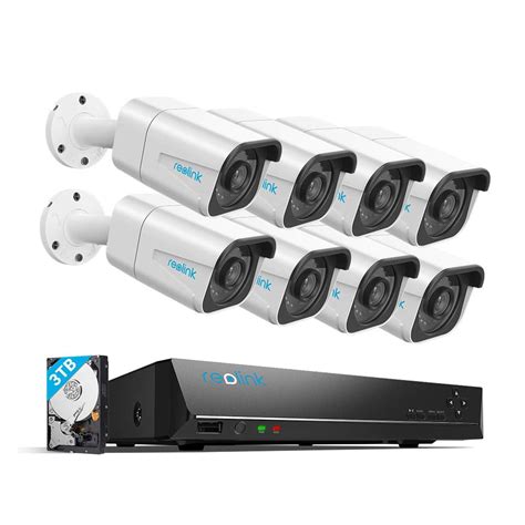 Crazy Clearance REOLINK 4K Security Camera System, 8pcs H.265 4K PoE Security Cameras Wired with Person Vehicle Detection, 8MP/4K 16CH NVR with 3TB HDD for 24-7 Recording, RLK16-820D8-A