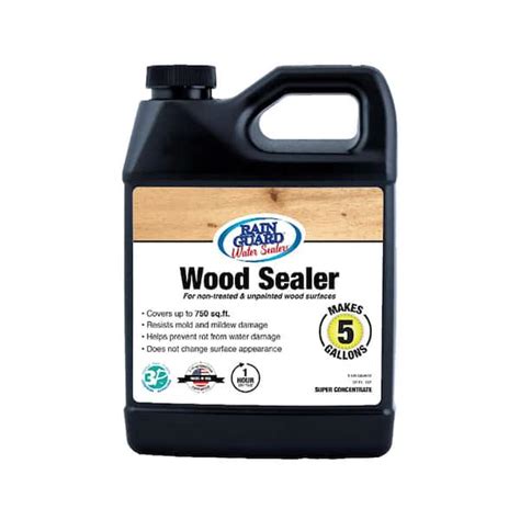 Rain Guard Water Sealers SP-8003 Wood Sealer Super Concentrate - Water Repellent for Interior or Exterior Wood - Covers up to 1000 Sq. Ft., 32 oz Makes 5 gallons, Invisible Clear