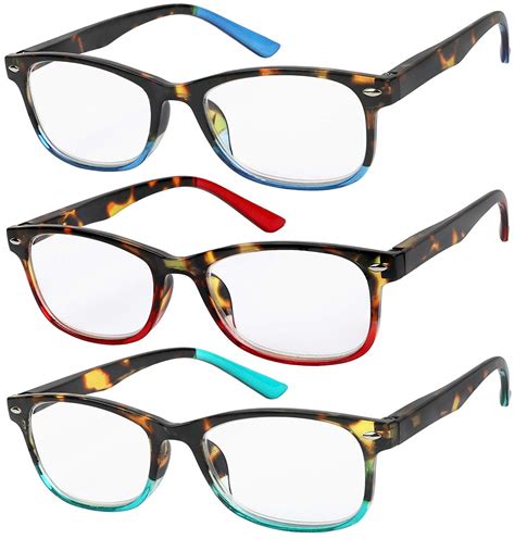 Reading Glasses Set of 3 Great Value Spring Hinge Readers Men and Women Glasses for Reading +3