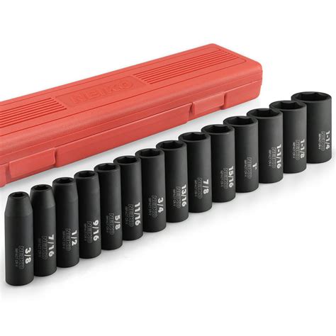 Super Sale 🛒 SATA 26-Piece 1/2-Inch Drive Standard and Deep Thin-wall Impact Socket Set, Metric Sizes, made from Chrome Molybdenum - ST34399T