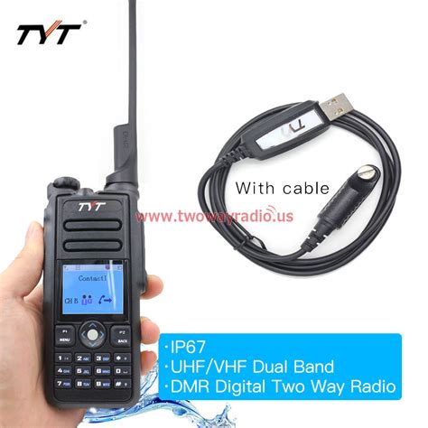 TYT MD-2017 DMR Dual Band Digital Handheld Two Way Radio Transceiver with Programming Cable
