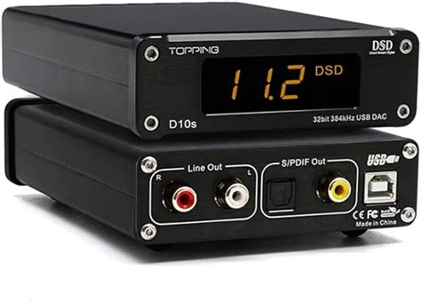 Topping D10s DAC HiFi USB DAC XU208 ES9038Q2M DSD256 384kHz USB Input Coax/Opt/RCA Output Mini Desktop Audio Decoder (Silver)
