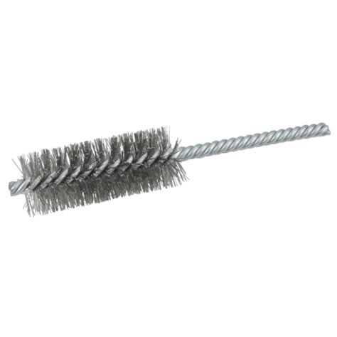 Weiler 21124 Power Tube Brush, Double Stem/Double Spiral, 1", 0.06" Stainless Steel Wire Fill, 2-1/2" Length, Made in The USA (Pack of 10)