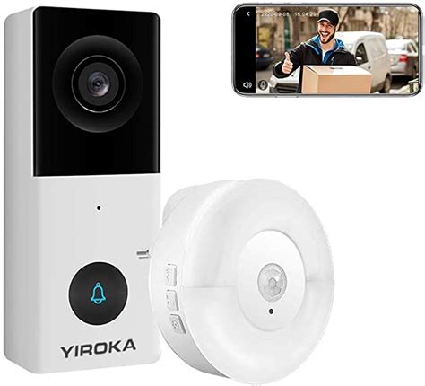 🛒 Crazy Deals YIROKA Wired Video Doorbell Camera, Compatible with Alexa & Google Assistant, Cloud Storage, Max. 128GB SD Card, 2.4G WiFi, 1080P HD, IP55 Waterproof, Motion Detector, with Night Light Chime (Gray)